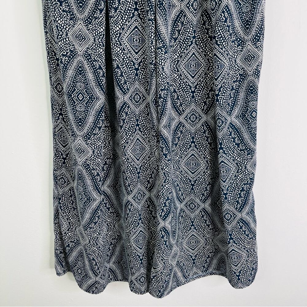 H&M blue cream wide leg cropped high waisted coastal pants 6 - Picture 3 of 7